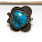 VTG Navajo Morenci Turquoise Ring Size 7.5 Sterling Silver 