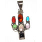 VTG Navajo Multi Stone Cactus Pendant Sherry Sandoval 