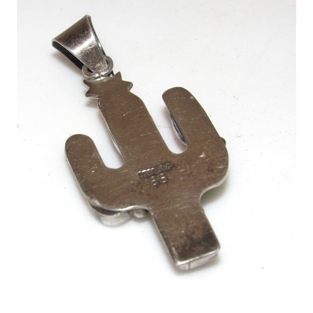 VTG Navajo Multi Stone Cactus Pendant Sherry Sandoval 