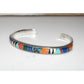 VTG Navajo Multi Stone Inlay Stacker Cuff Bracelet Sterling 