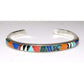 VTG Navajo Multi Stone Inlay Stacker Cuff Bracelet Sterling 