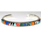 VTG Navajo Multi Stone Inlay Stacker Cuff Bracelet Sterling 