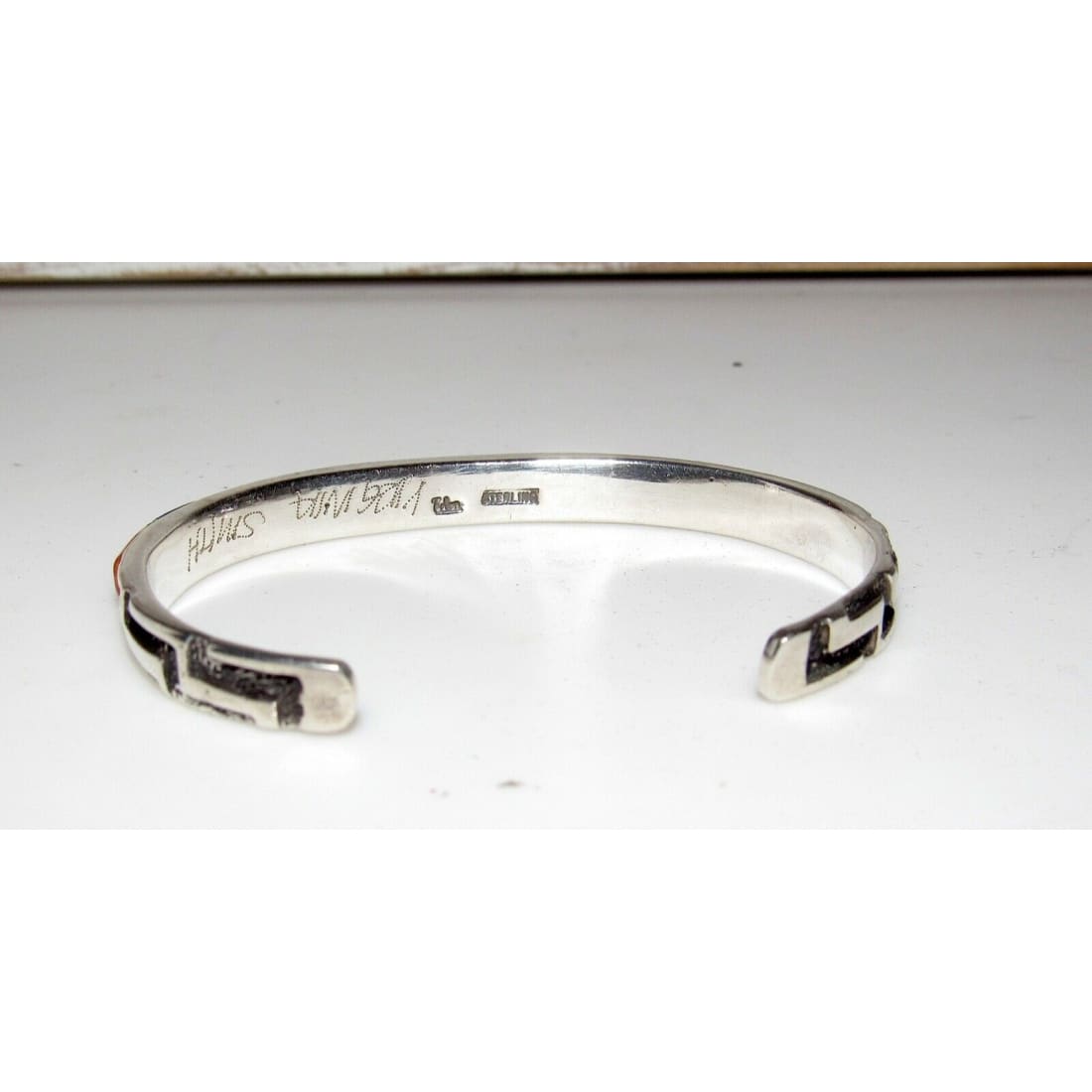 VTG Navajo Multi Stone Inlay Stacker Cuff Bracelet Sterling 