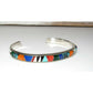 VTG Navajo Multi Stone Inlay Stacker Cuff Bracelet Sterling 