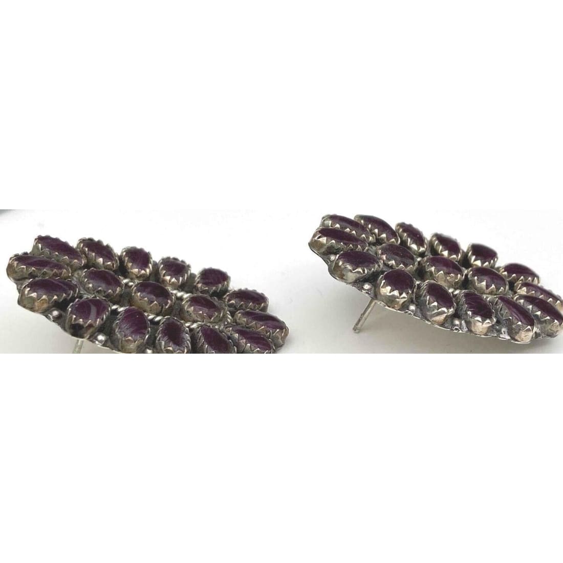 VTG Navajo Purple Sugilite Cluster Earrings Larry Moses 