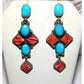 VTG Navajo Red Spiny Turquoise Cluster Sterling Silver 