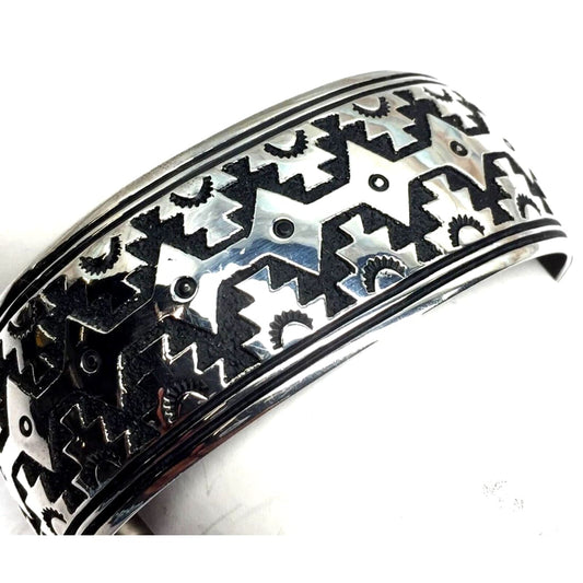 VTG Navajo Richard Singer Sterling Silver Cuff Bracelet 