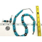 VTG Navajo Rolled Kingman Turquoise & Sterling Beads Heishi 