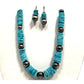 VTG Navajo Rolled Kingman Turquoise & Sterling Beads Heishi 