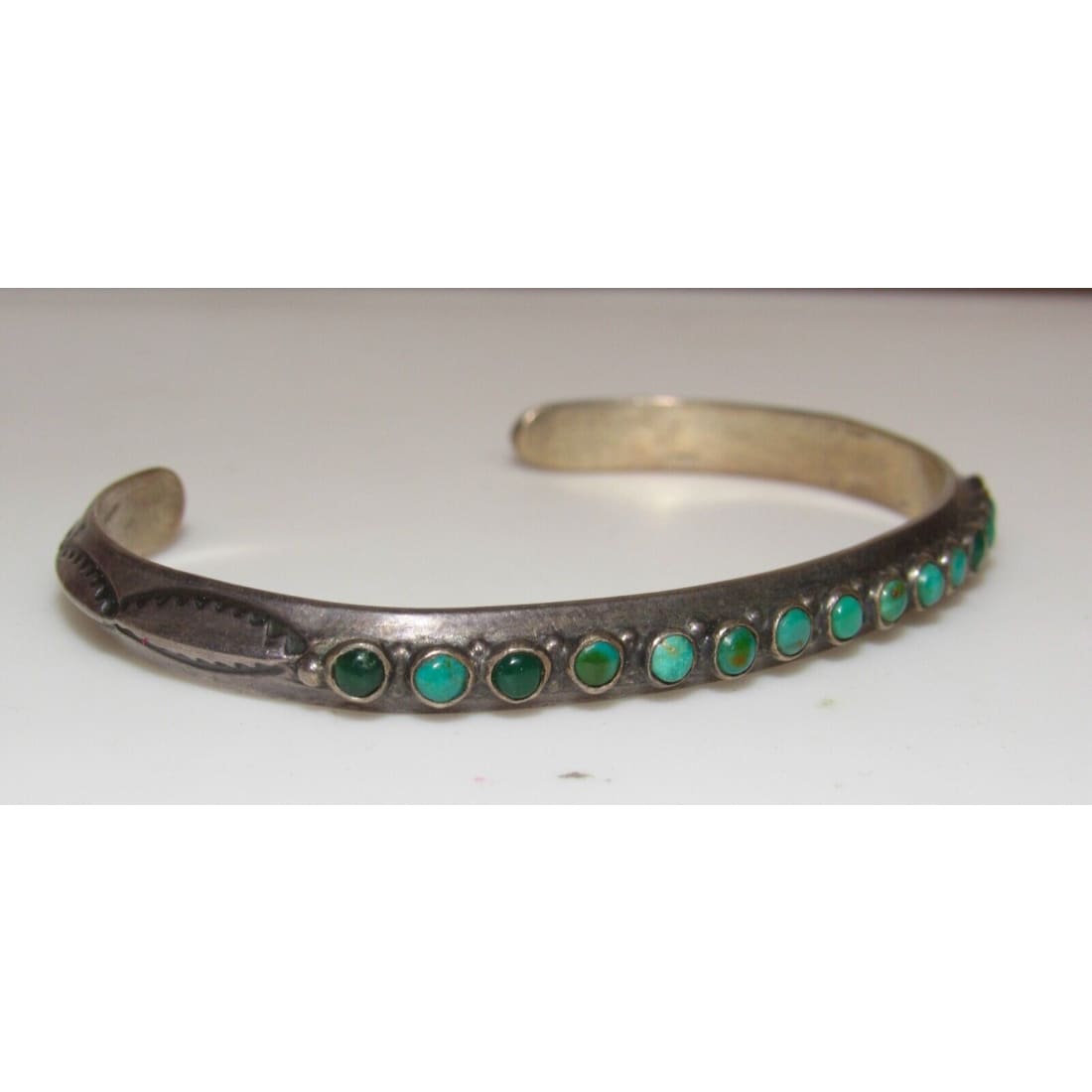 VTG Navajo Snake Eye Cerrillos Turquoise Ingot Sterling 
