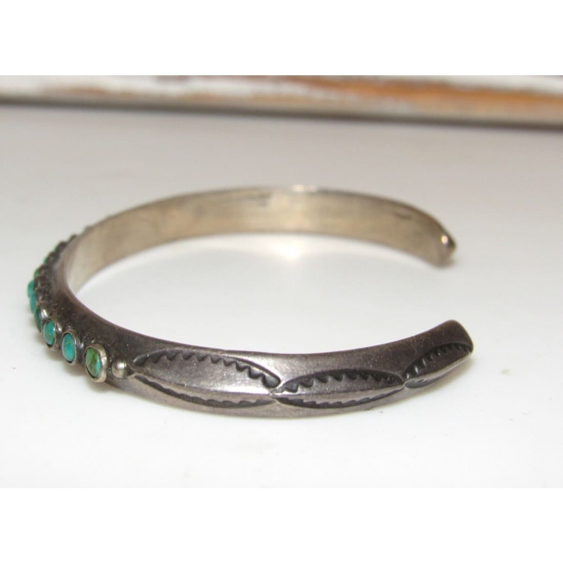 VTG Navajo Snake Eye Cerrillos Turquoise Ingot Sterling 