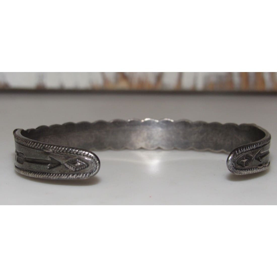 VTG Navajo Snake Eye Cerrillos Turquoise Ingot Sterling Cuff