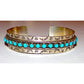 VTG Navajo Snake Eye Turquoise Ingot Sterling Cuff Bracelet 