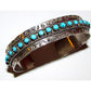 VTG Navajo Snake Eye Turquoise Ingot Sterling Cuff Bracelet 