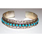 VTG Navajo Snake Eye Turquoise Ingot Sterling Cuff Bracelet 