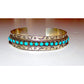 VTG Navajo Snake Eye Turquoise Ingot Sterling Cuff Bracelet 