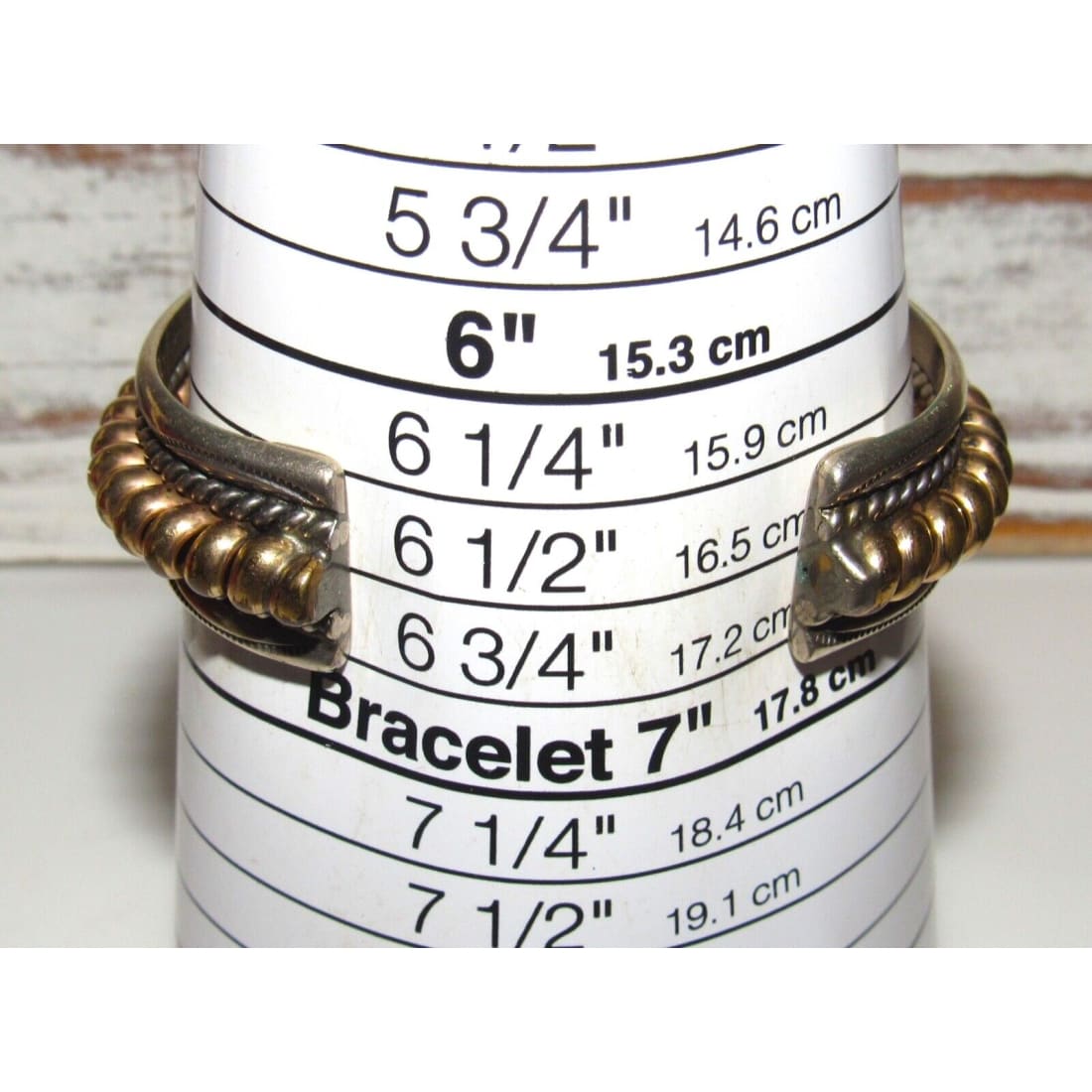 VTG Navajo Sterling Silver 12K Gold Cuff Bracelet Nora Tahe 