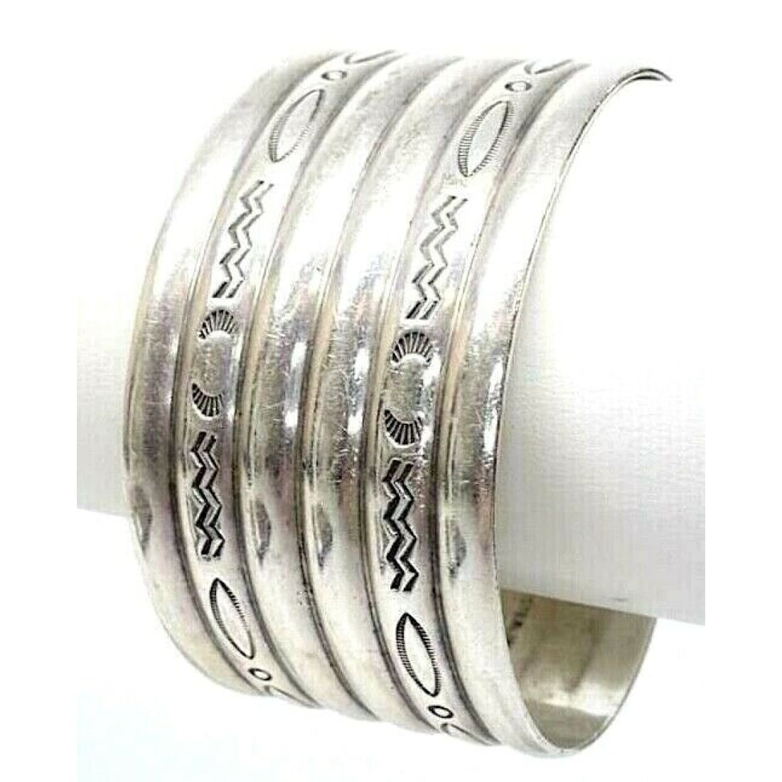 VTG Navajo Sterling Silver Ingot Cuff Bracelet Old Pawn 