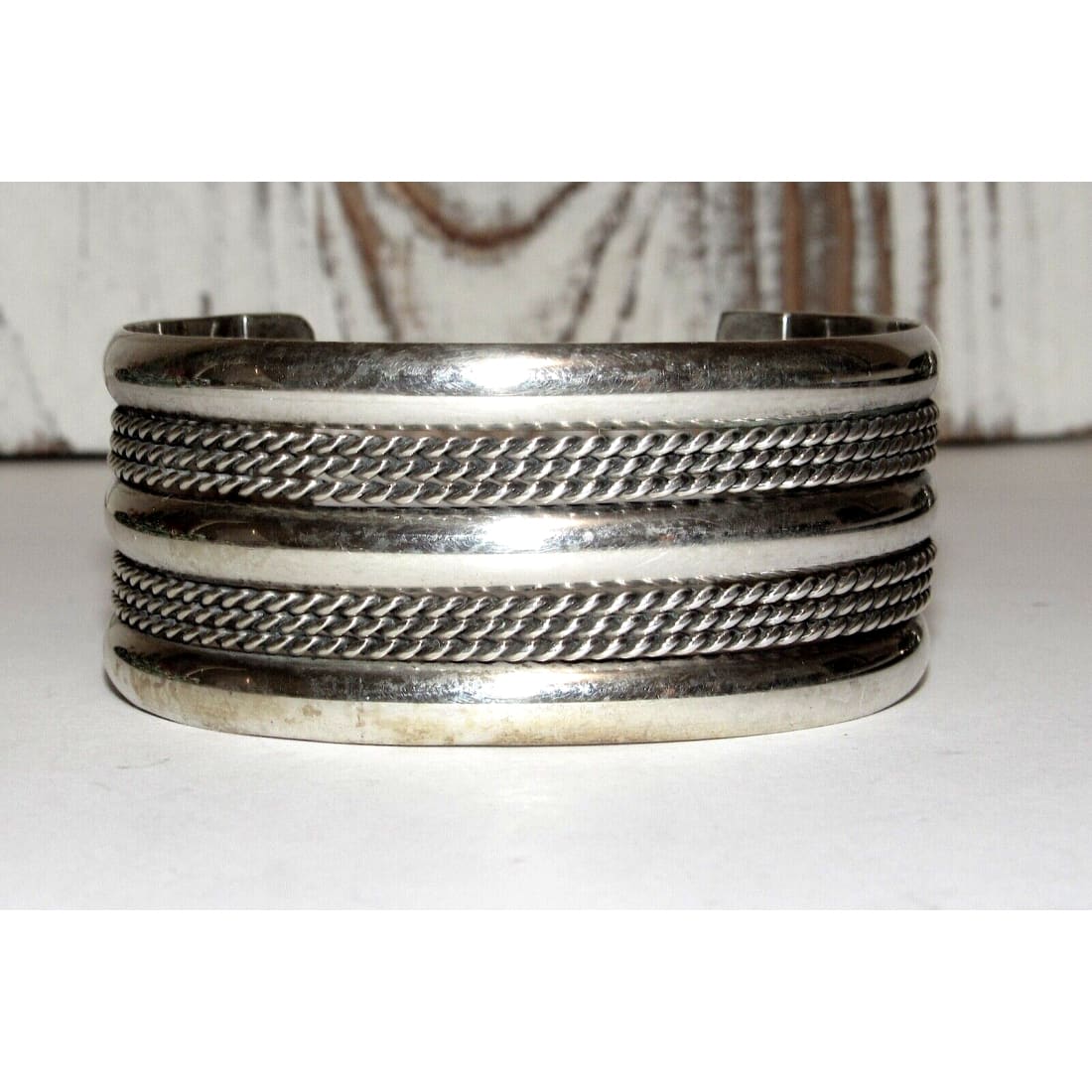 VTG Navajo Sterling Silver Statement Cuff Bracelet Old Pawn 