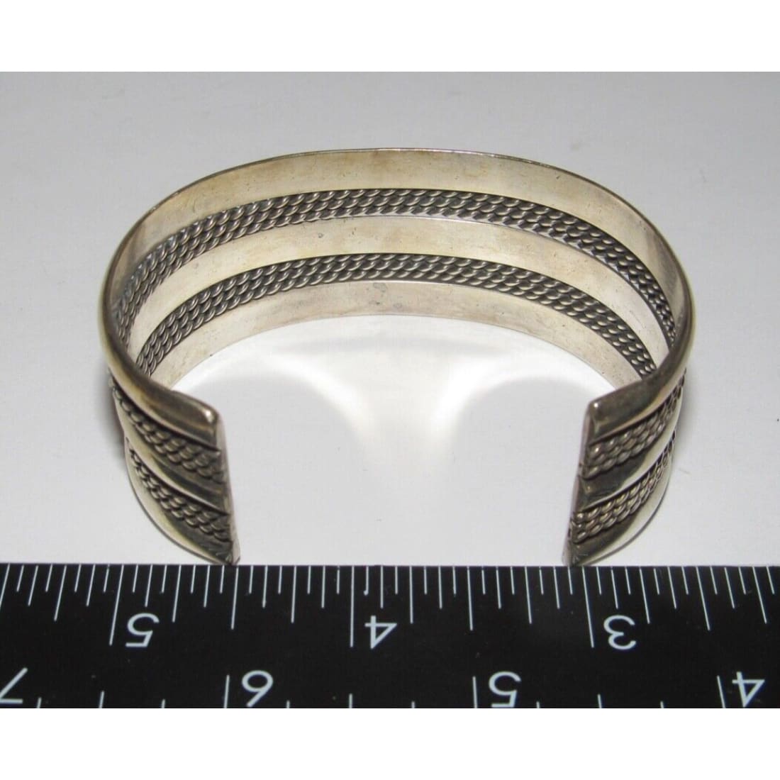 VTG Navajo Sterling Silver Statement Cuff Bracelet Old Pawn 