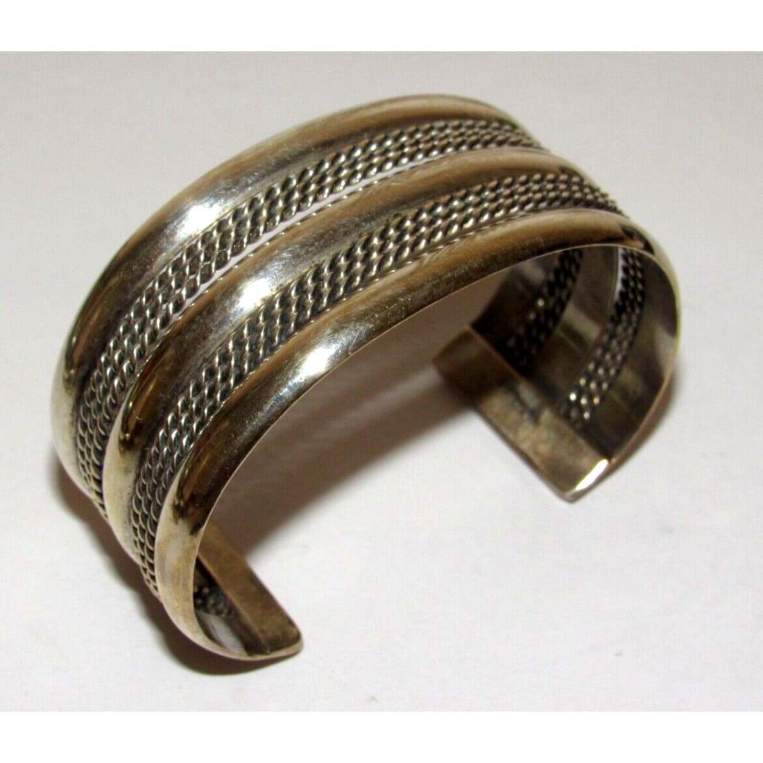 VTG Navajo Sterling Silver Statement Cuff Bracelet Old Pawn 