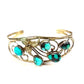 VTG Navajo Sterling Turquoise Cuff Bracelet Old Pawn Blossom