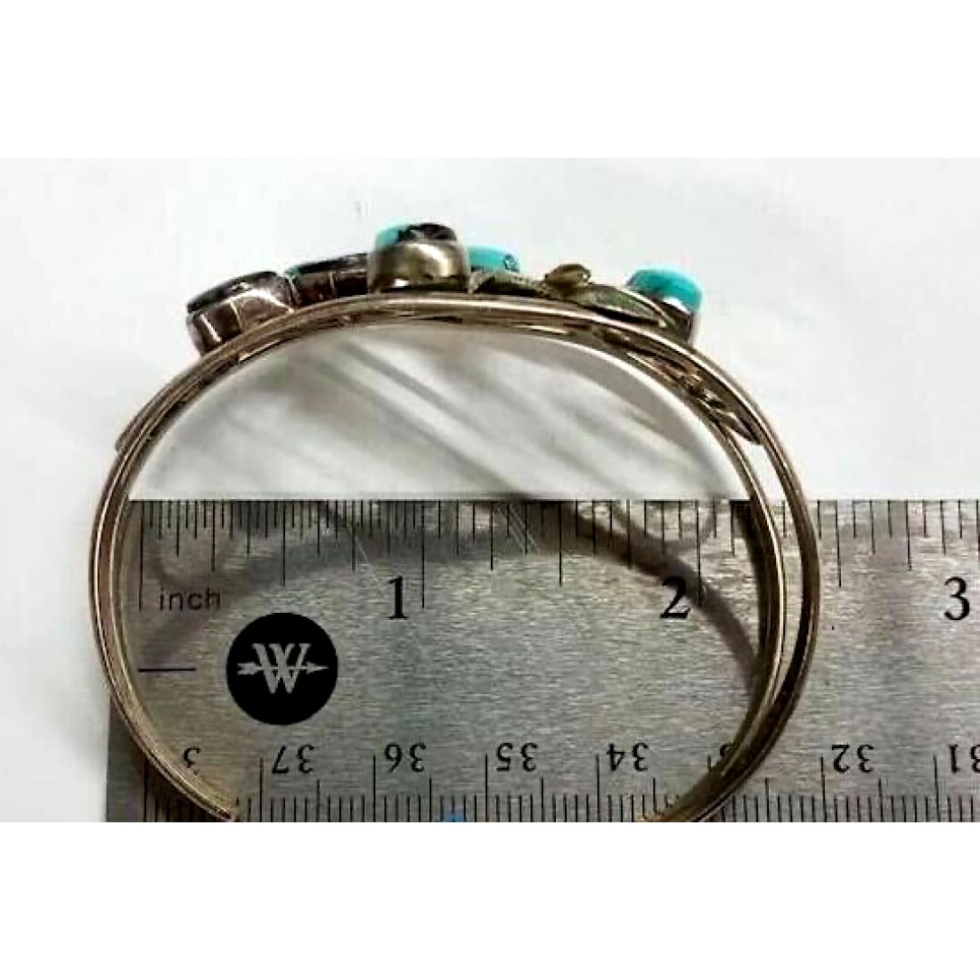 VTG Navajo Sterling Turquoise Cuff Bracelet Old Pawn Blossom