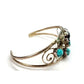 VTG Navajo Sterling Turquoise Cuff Bracelet Old Pawn Blossom