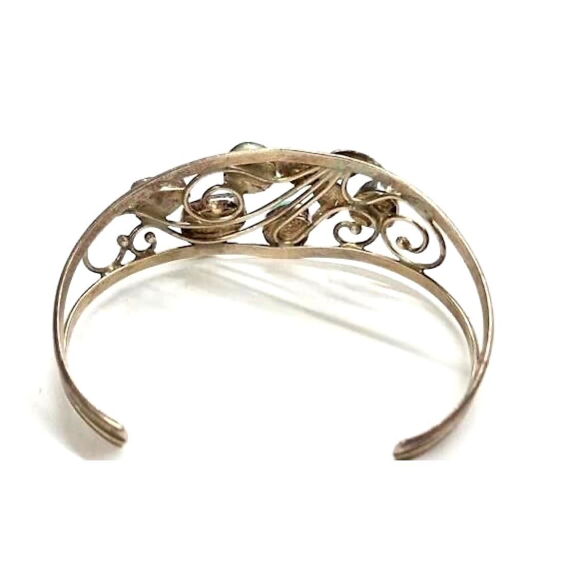 VTG Navajo Sterling Turquoise Cuff Bracelet Old Pawn Blossom
