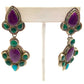 VTG Navajo Sugilite Cluster Dangle Earrings Turquoise 