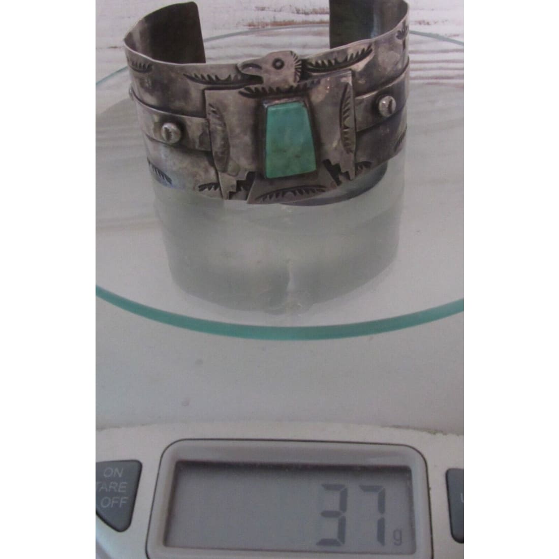 VTG Navajo Thunderbird Cuff Bracelet Sterling Silver Royston