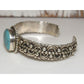VTG Navajo Turquoise Bear Cuff Bracelet Sterling Silver 