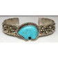 VTG Navajo Turquoise Bear Cuff Bracelet Sterling Silver 