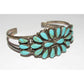 VTG Navajo Turquoise Cluster Cuff Bracelet Sterling Silver L