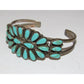 VTG Navajo Turquoise Cluster Cuff Bracelet Sterling Silver L