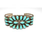 VTG Navajo Turquoise Cluster Cuff Bracelet Sterling Silver L