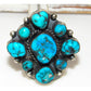 VTG Navajo Turquoise Cluster Ring Sz 10 Sleeping Beauty Mine