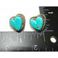 VTG Navajo Turquoise Heart Earrings Sterling Silver Posts 
