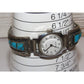 VTG Navajo Turquoise Inlay Adjustable Watch Sterling Silver 