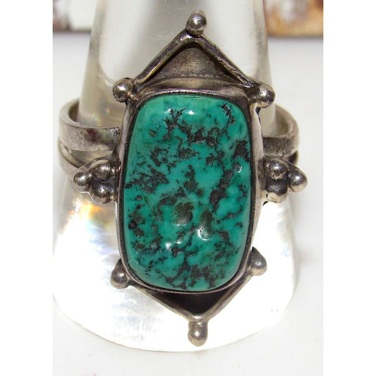 VTG Navajo Turquoise Ring Size 11 Sterling Silver Native 