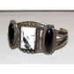 VTG Navajo White Buffalo & Onyx Statement Cuff Bracelet 