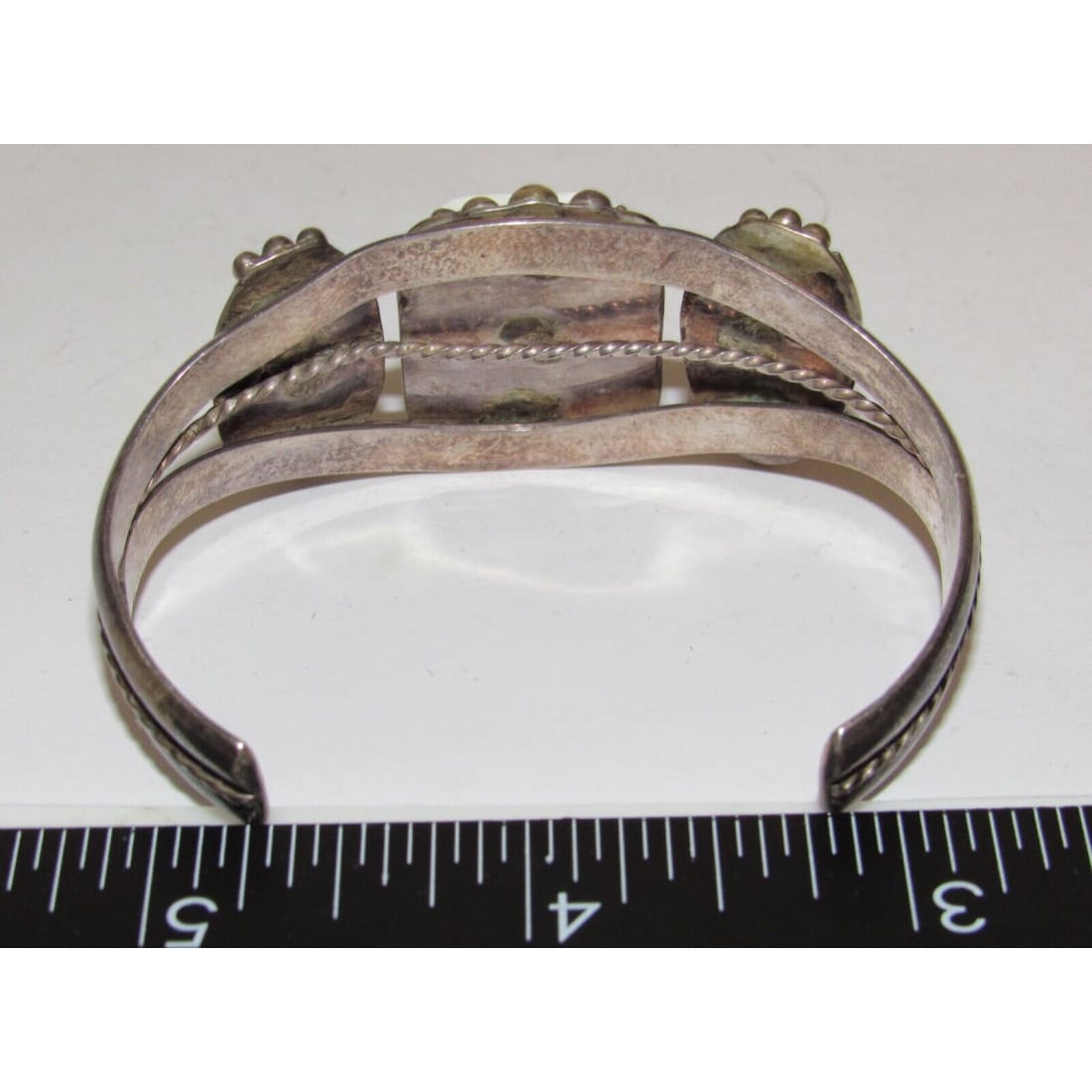 VTG Navajo White Buffalo & Onyx Statement Cuff Bracelet 