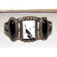 VTG Navajo White Buffalo & Onyx Statement Cuff Bracelet 