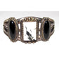 VTG Navajo White Buffalo & Onyx Statement Cuff Bracelet 