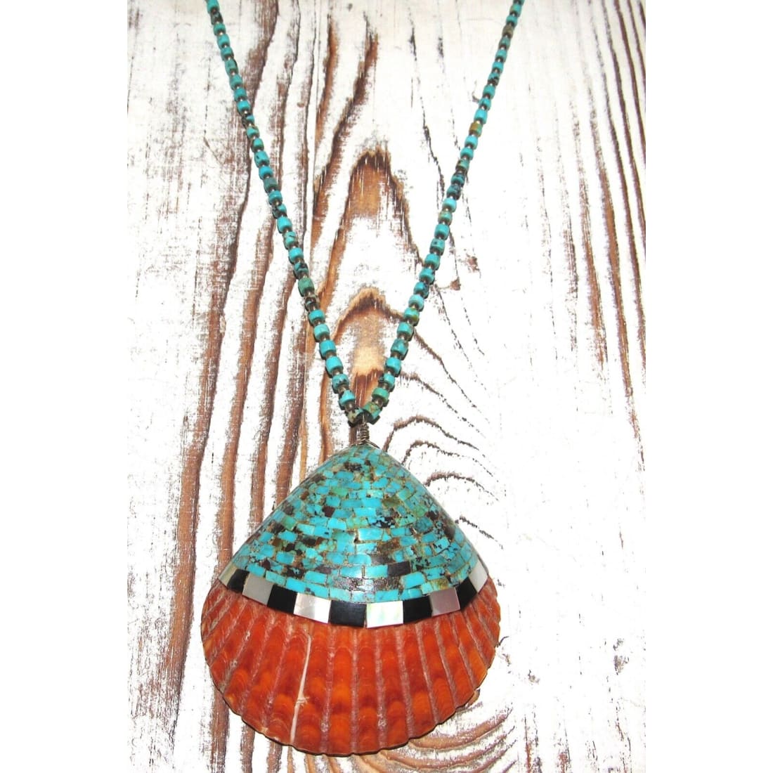 VTG Santo Domingo Orange Spiny Kingman Turquoise Heishi 