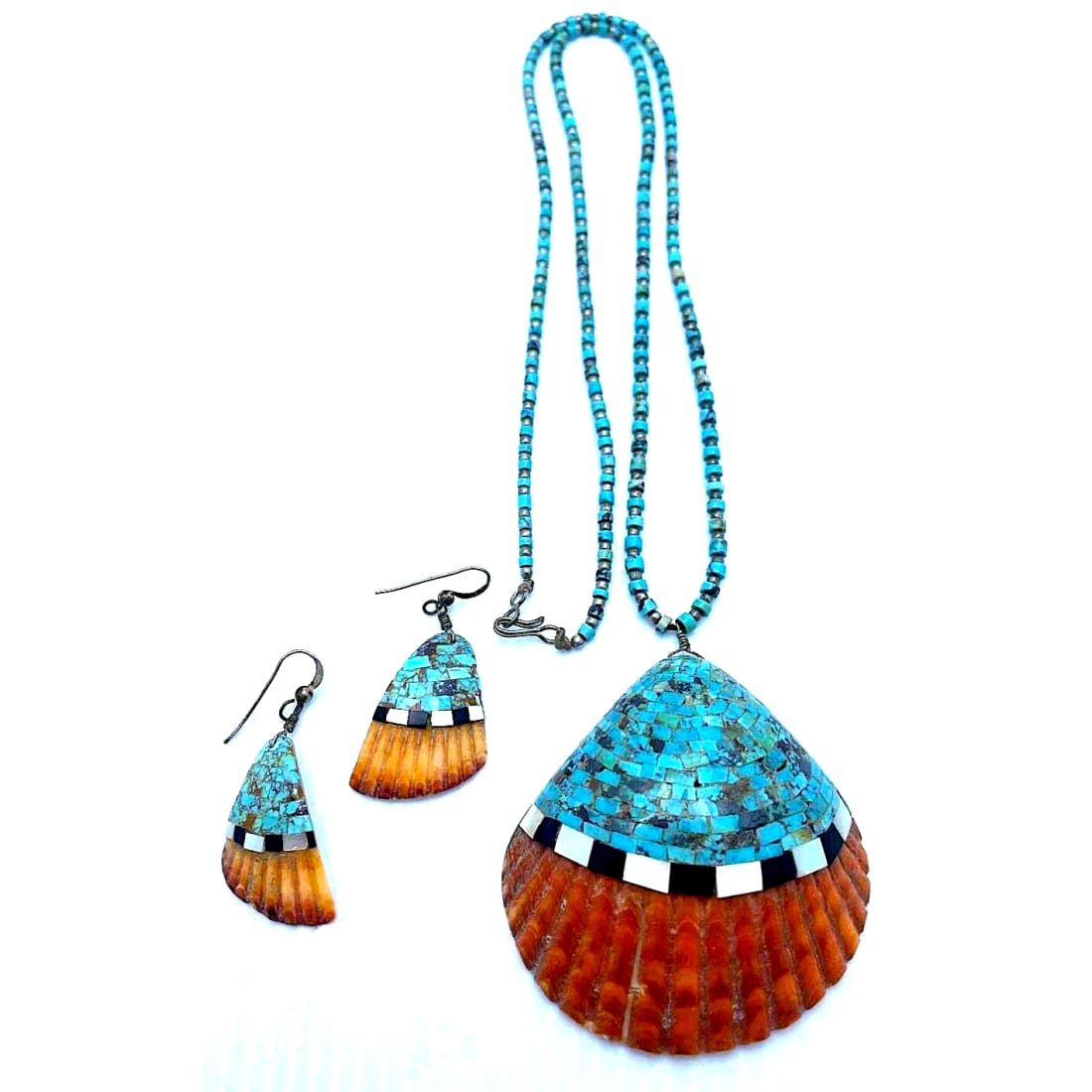 VTG Santo Domingo Orange Spiny Kingman Turquoise Heishi 