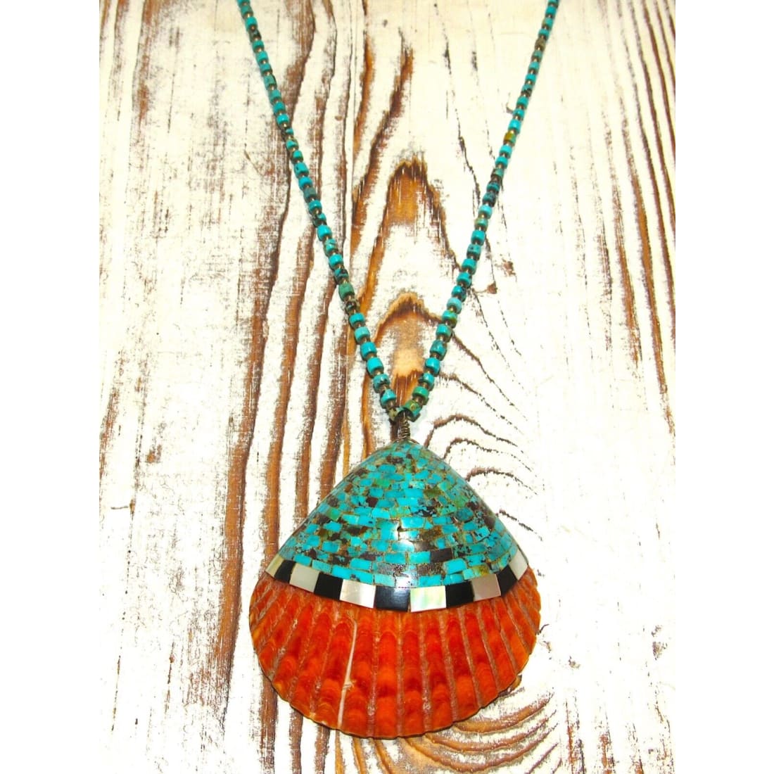 VTG Santo Domingo Orange Spiny Kingman Turquoise Heishi 