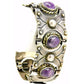 VTG TAXCO Amethyst Panel Bracelet Sterling Silver Pre-Eagle 