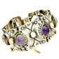 VTG TAXCO Amethyst Panel Bracelet Sterling Silver Pre-Eagle 