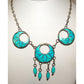 VTG Zuni Frank Vacit Inlay Turquoise Dangle Necklace 